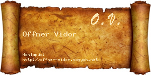 Offner Vidor névjegykártya